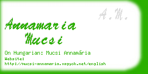 annamaria mucsi business card